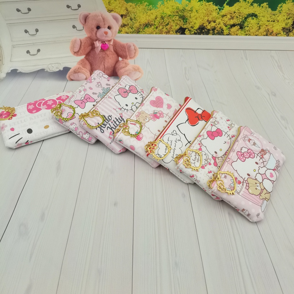 Ví Đựng Tiền Xu Mini Có Khóa Kéo Họa Tiết Hello Kitty Dễ Thương