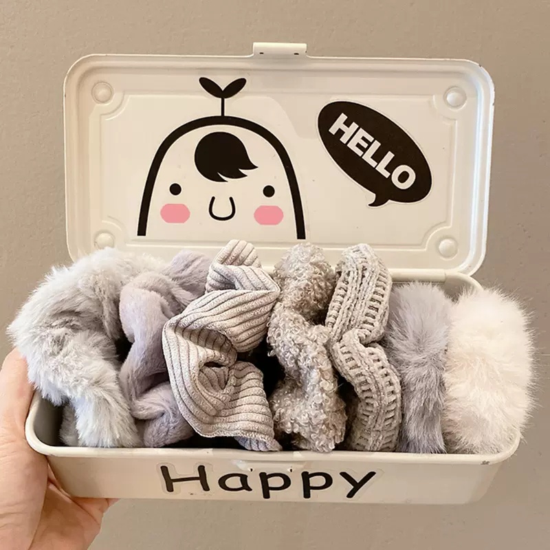 Bộ 7 Món Vòng Tóc Sang Trọng Hàn Quốc Dây Cao Su Mới Cho Nữ
