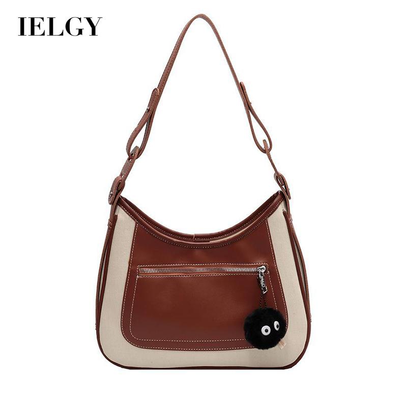 Ielgy Túi bucket Đeo Chéo Phủ Lông Phong Cách retro Thời Trang Nữ