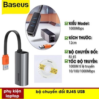 JACK CHUYỂN USB A SANG 3xUSB A và CỔNG LAN RJ45 BASEUS STEEL CANNON CHÍNH HÃNG [NEW 100%]