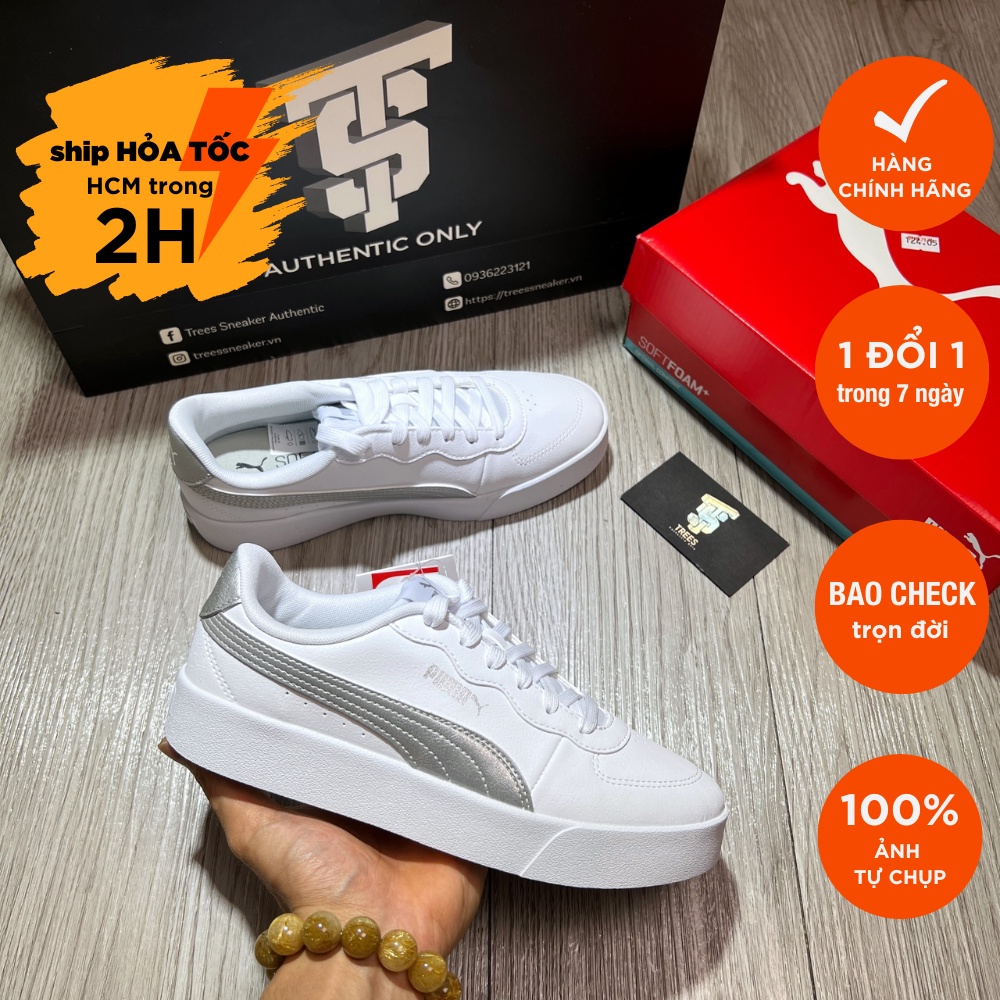 Giày thể thao PUMA SKYPE CLEAN WHITE SILVER METALLIC FS 381106 02