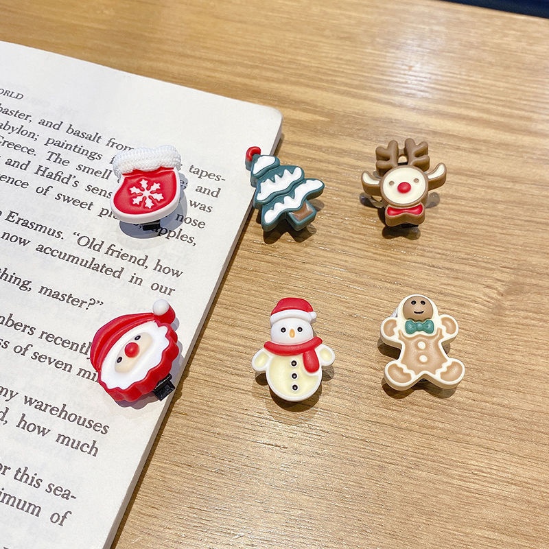 Kẹp Tóc Hình Ông Già Noel Dễ Thương Thời Trang Kẹp tóc hình cây thông Noel kẹp tóc nai sừng tấm kẹp tóc giáng sinh quà Giáng sinh phụ kiện tóc giáng sinh