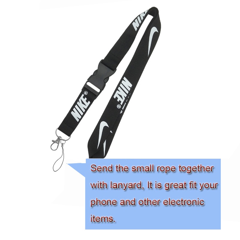 Black NK Lanyard+Horizontal ID Card Holder Neck Strap Badge Case Protector Keychain Sling For Student Office Workers