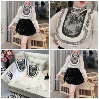 💥💥freeship💥áo sơ mi ren cổ tay chun siêu đẹp. kèm ảnh thật