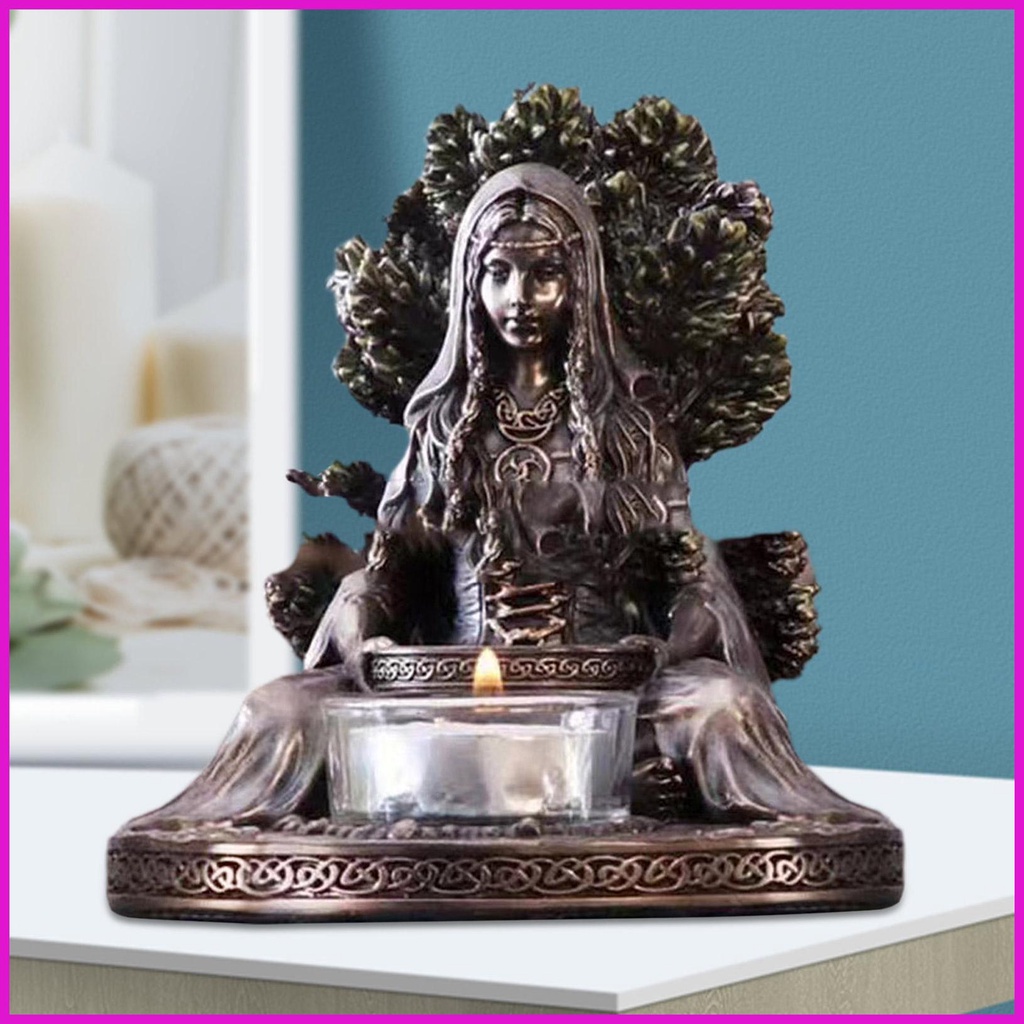 Giá Đỡ Nến Hình Tượng Nữ Thần Celtic Bằng Nhựa Resin Trang Trí Nhà Cửa
