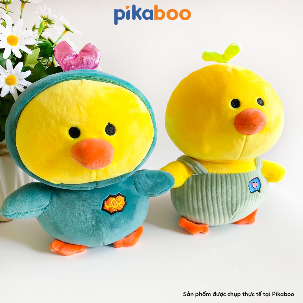 Gấu bông vịt vàng mặc quần áo cao cấp Pikaboo co giãn mềm mịn siêu dễ thương cho bé