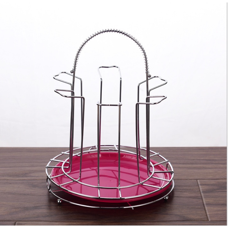 Kệ Úp Ly Inox Cao Cấp Hình Tròn - Có Chỗ Đựng Khay