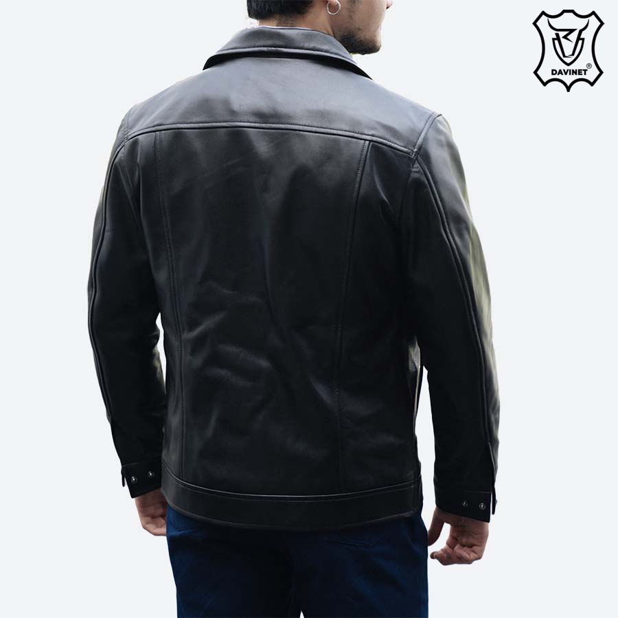 Áo Khoác Da Xịn Trung Niên DAVINET AM22-18, Da Xịn, Siêu Bền, Mềm Nhẹ, Bảo Hành 5 Năm
