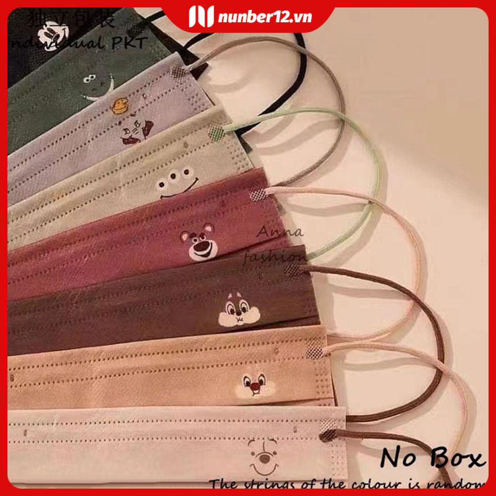 Set 10 Khẩu Trang Họa Tiết Hoạt Hình Disney Dành Cho Người Lớn