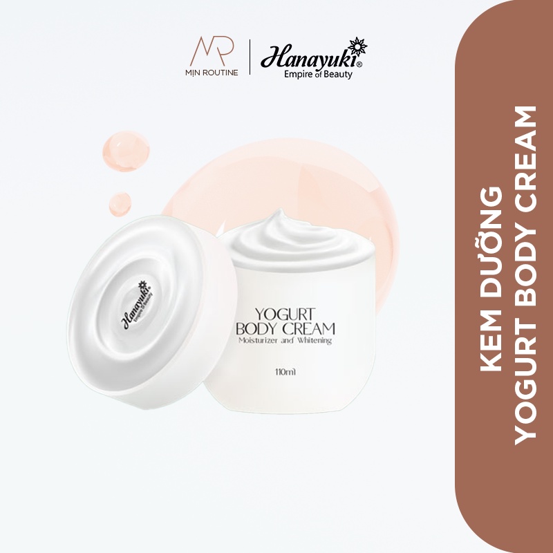 Kem dưỡng trắng da toàn thân Hanayuki Yogurt body cream dưỡng trắng và mịn da 100g