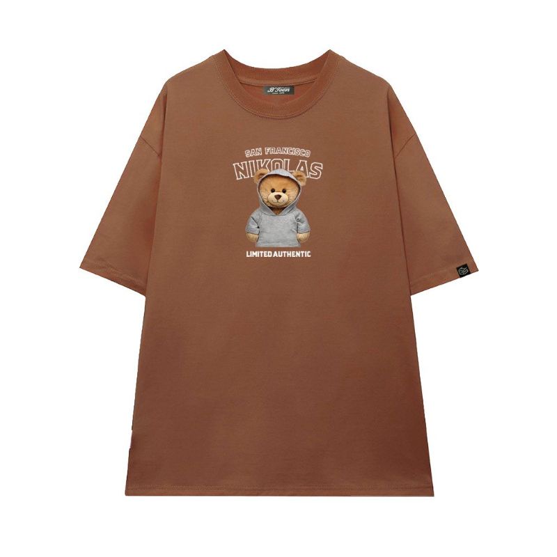 Áo thunFull sizefull màu tay lỡ unisex gấu Nikolas