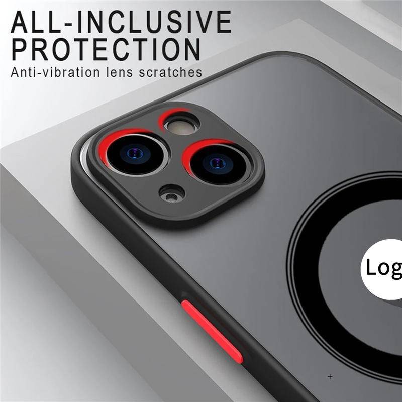 Ốp Điện Thoại Armor Silicone Nhám Từ Tính Chống Sốc Sang Trọng Cho iPhone 14 13 12 11 Pro MAX Plus X XS MAX XR