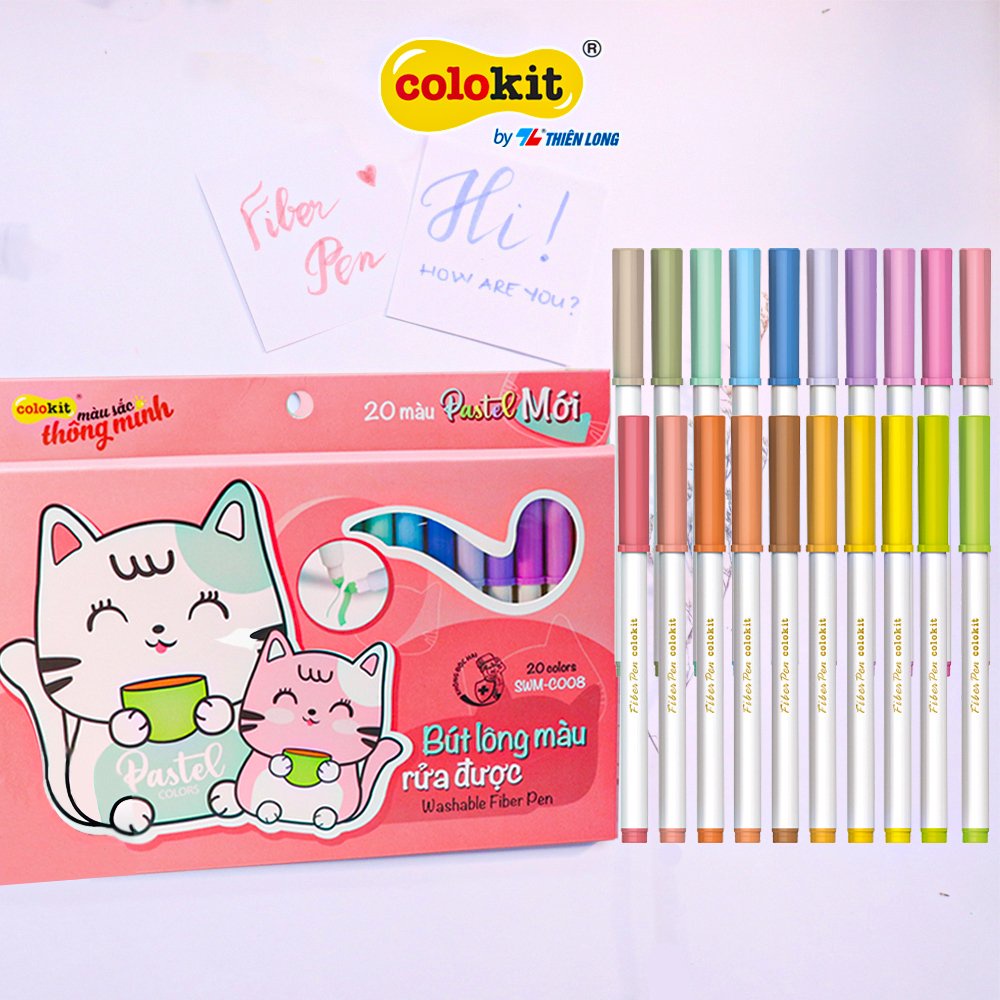 Bút Lông Màu Pastel Rửa Được Fiber Pen Colokit SWM-C008
