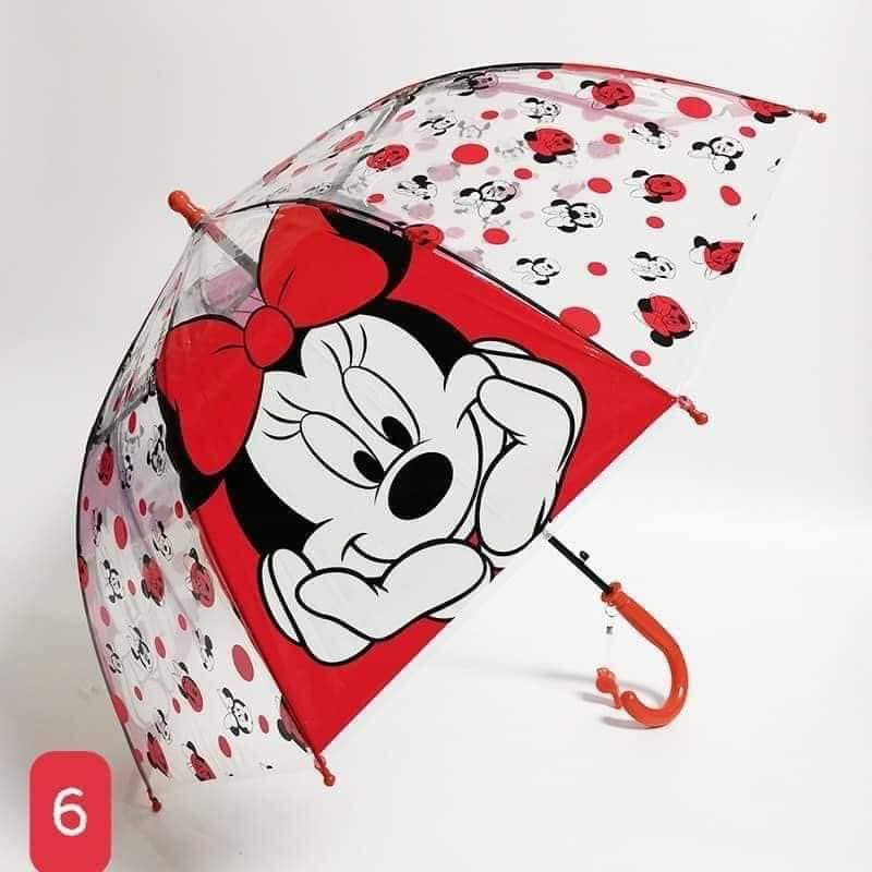 ô dù đi mưa cho bé trong suốt họa tiết chuột micky và đội chó cứu hộ