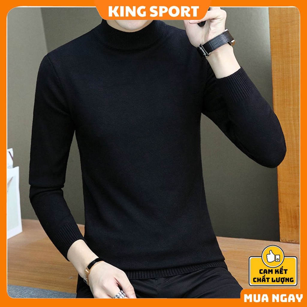 Áo len nam nữ cổ cao 3 phân phong cách hàn quốc ullzang chất len dày dặn mềm mịn ấm áp cao cấp KING SPORT