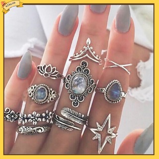 11 nhẫn khớp ngón tay phong cách retro nữ tính