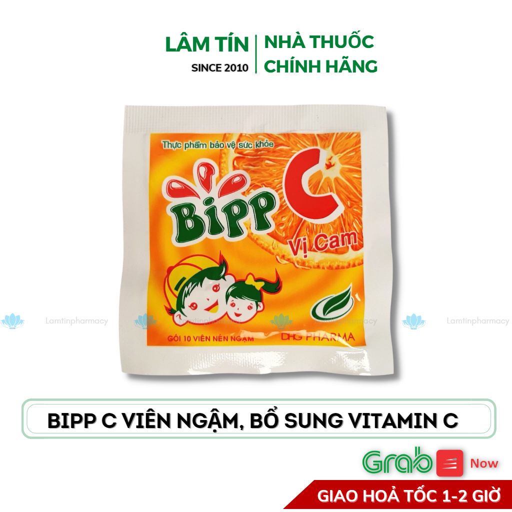 Bipp C Ngậm Kẹo cam DHG bổ sung thêm Vitamin cho cơ thể, thơm ngon dễ hiệu quả