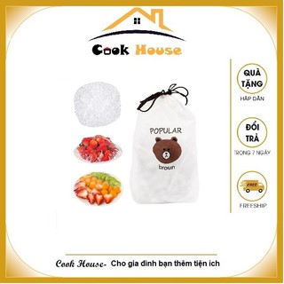 Combo 100 màng bọc thực phẩm, túi bọc thực phẩm nilong có chun co giãn, tái sử dụng
