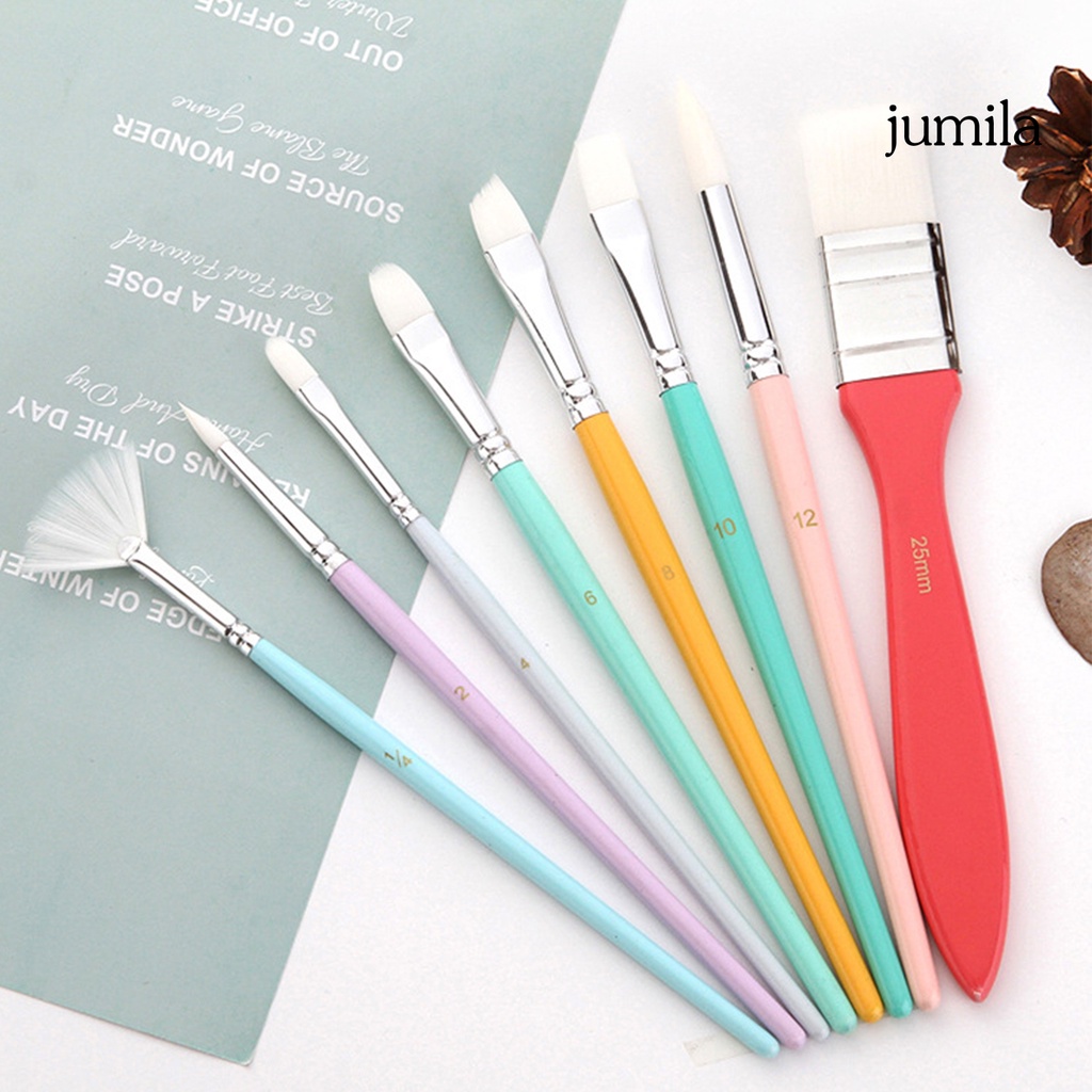 Set 8 Cọ Vẽ Màu Nước Chống Nứt Nẻ Tiện Dụng Chất Lượng Cao