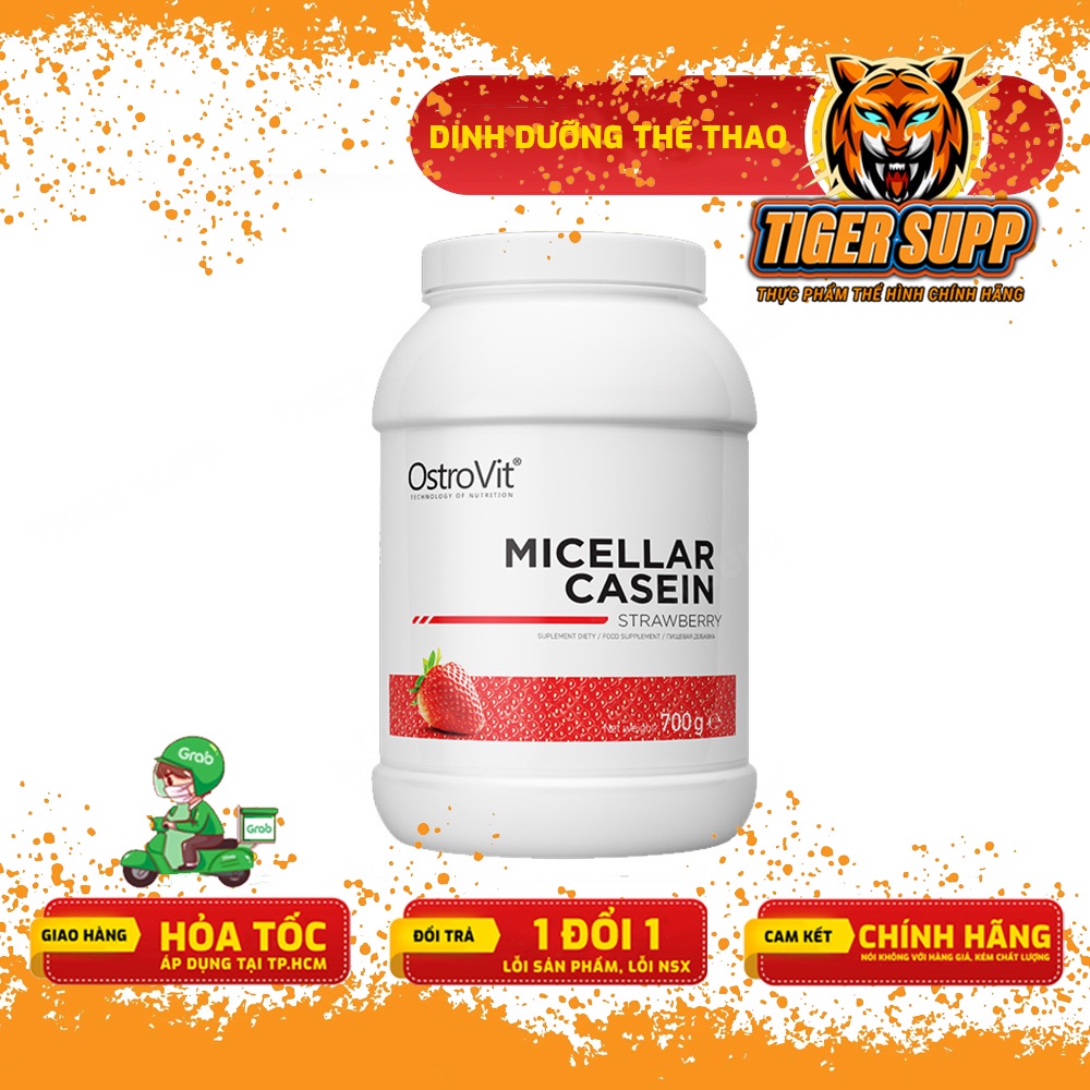 Ostrovit Micellar Casein, Nuôi Cơ Ban Đêm, Protein Casein Trải dài - 700 Grams - Chính hãng