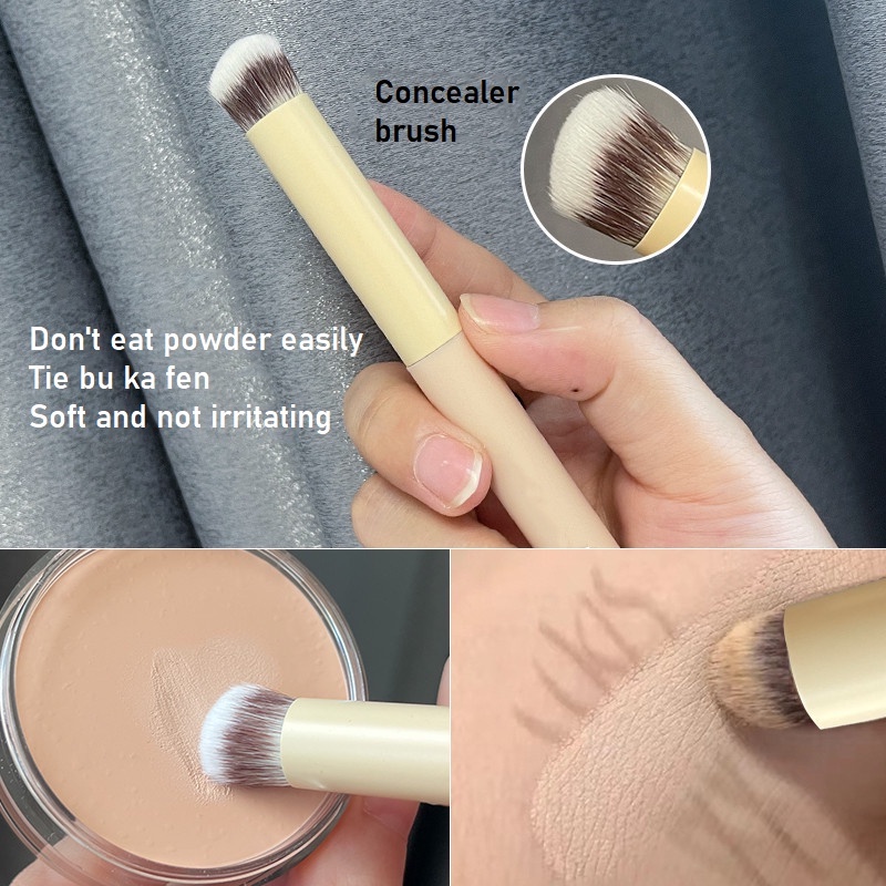 Bộ 3 Cây Cọ Trang Điểm Nền Che Khuyết Điểm Thích Hợp Với Cọ Trang Điểm Ướt Và Khô Màu Đen