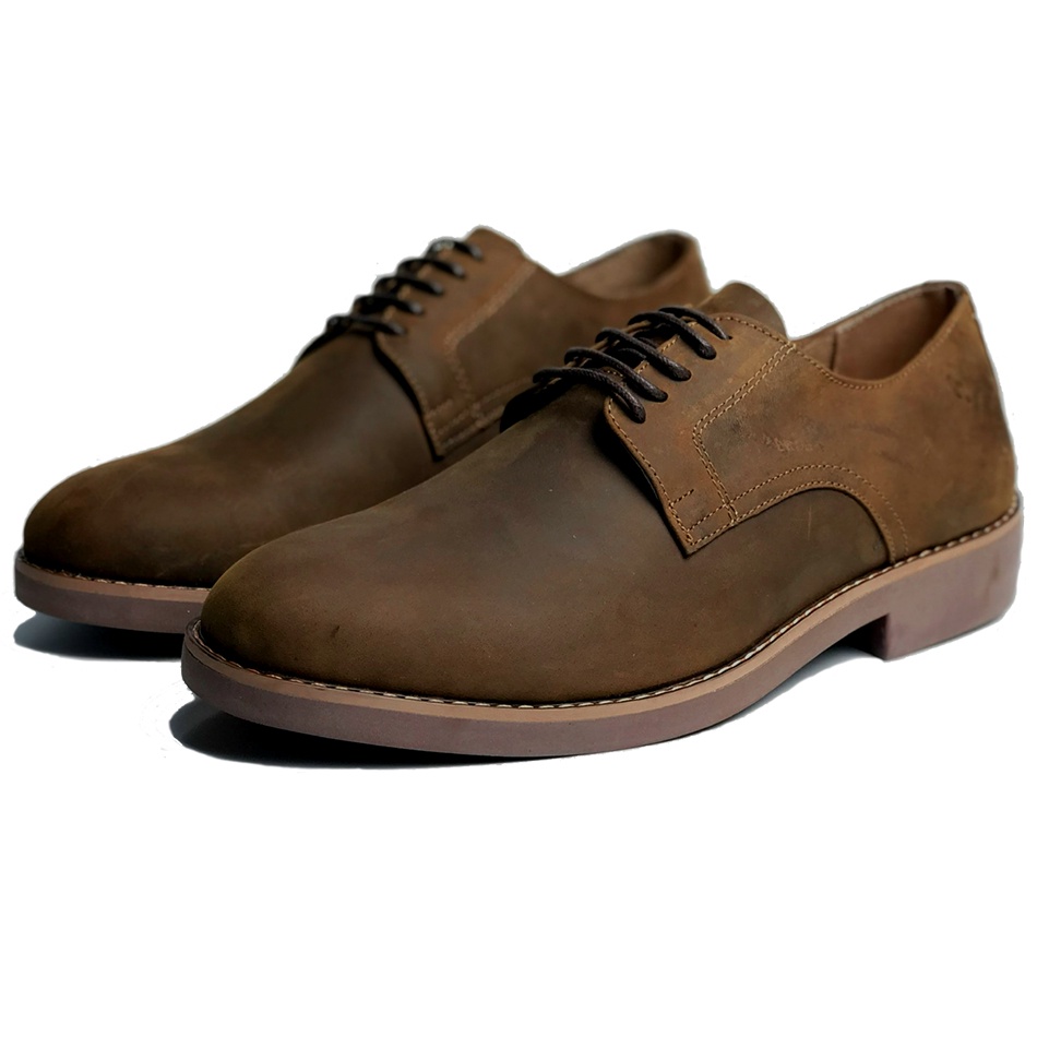 Giày tây nam Derby Plain MAD Shoes da bò sáp ngựa điên buộc dây thời trang cao cấp