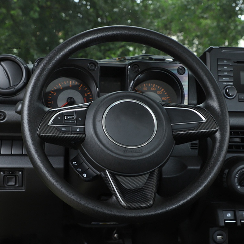 Miếng Dán Trang Trí Vô Lăng Xe Hơi Suzuki Jimny 2019 2020 2021 2022 Bằng ABS Họa Tiết Sợi Carbon