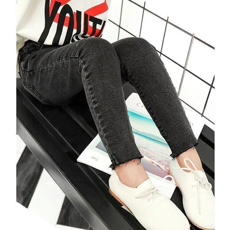 Quần Jean Dài Dáng Ôm Thời Trang Xuân Thu 2022 Cho Bé Gái 8-8 - 9 Tuổi