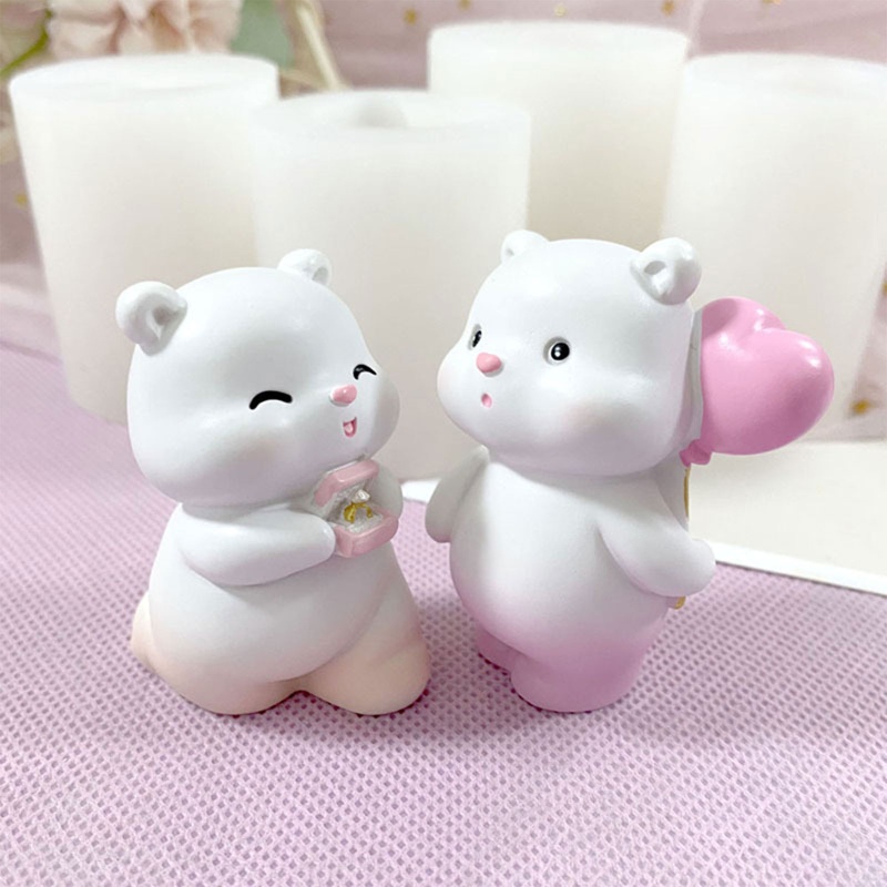 Khuôn Silicone Làm Bánh / Xà Phòng / Sô Cô La Hình Gấu / Hoa Hồng 3D