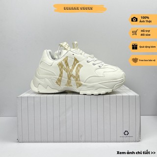 Giày sneaker mlb monogram ny vàng , giày thể thao nam nữ mlb cổ thấp logo ny in 3d - fullbox kèm túi xách | bearne shoe