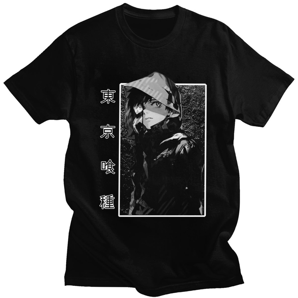 ÁO THUN NAM NỮ Kaneki Ken T Áo Sơ Mi Nam Ngắn Tay Tokyo Ghoul In Hình Anime Nhật Bản Manga Áo Thun Cotton