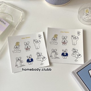Homebodyclubb | Stay Home pvc sticker sheet basic Hàn Quốc hình dán trang trí