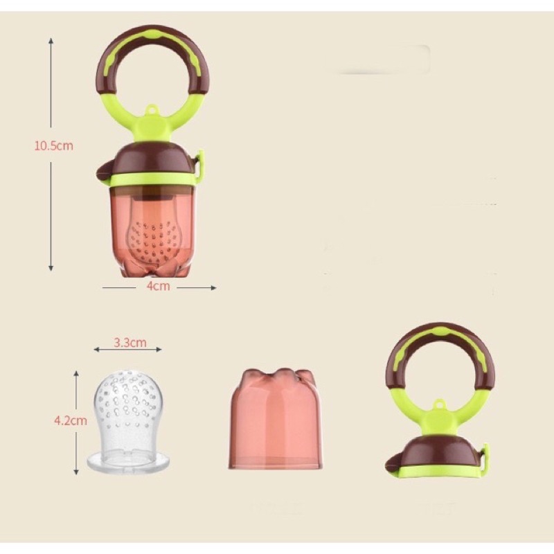 Bộ túi nhai ăn dặm Gb baby kèm 3 núm 3 và dây đeo 5 tháng - 2 tuổi