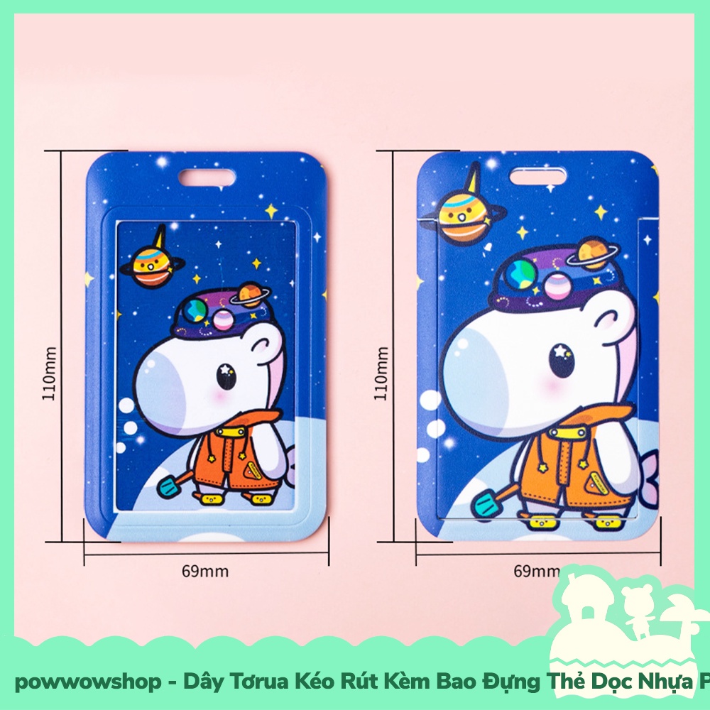 [Sẵn VN - Hỏa Tốc] Dây Vải Tơrua Kéo Rút Kèm Bao Đựng Thẻ Nhân Viên Dọc Nhựa PC Phong Cách Unicorn Color B&amp;G