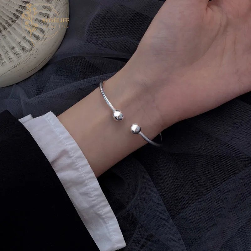 Vòng Đeo Tay Dạng Hở Bằng Kim Loại Màu Vàng / Bạc Đơn Giản Thời Trang Unisex