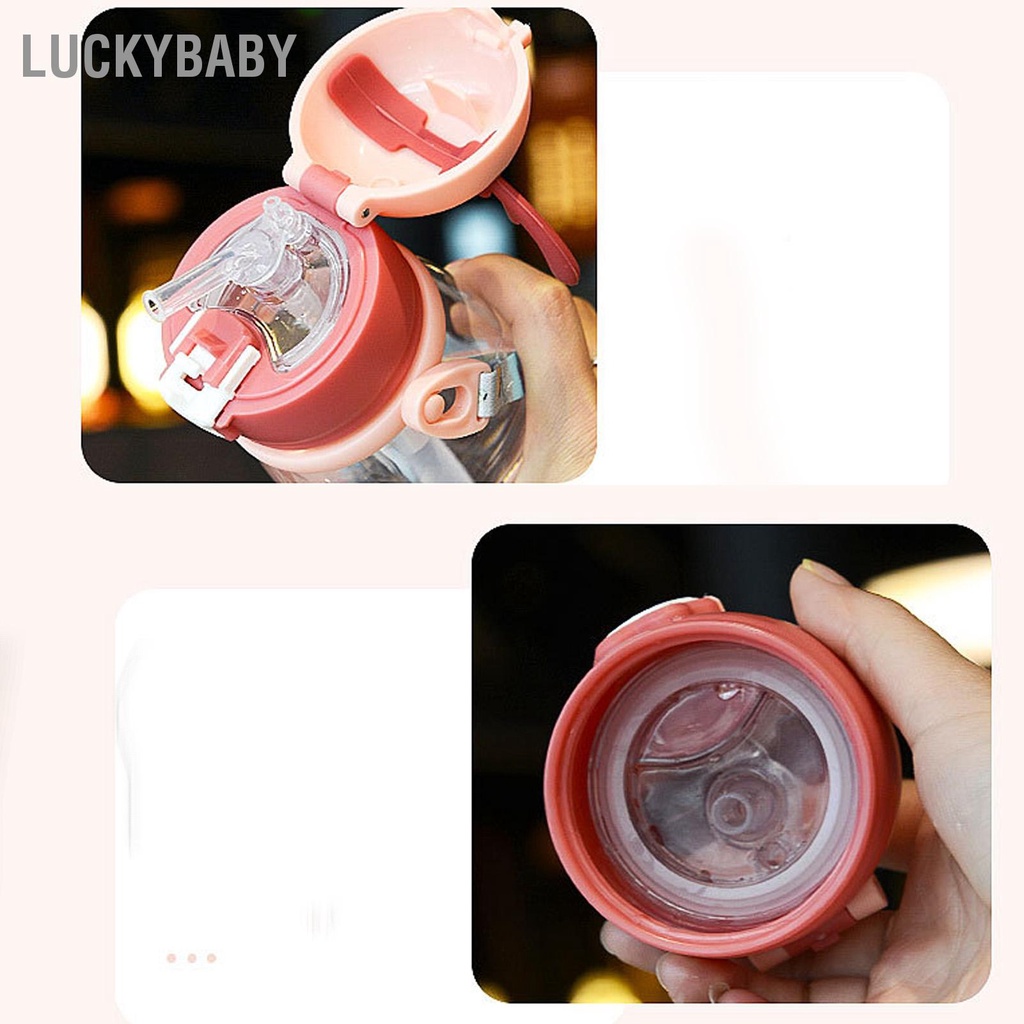 Bình nước ống hút trẻ em 600ml, bình cho bé hình sừng hươu dễ thương - Ống mềm Silicone Phim hoạt hình - LUCKYBABY