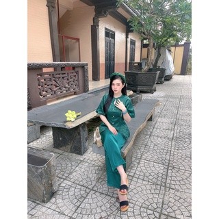 ÁO BÀ BA AN HUY LỤA GẤM TAY PHỒNG
