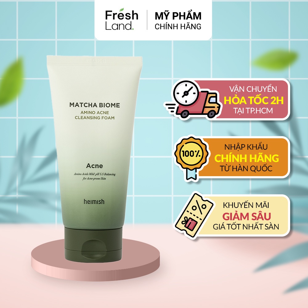 Sữa rửa mặt HEIMISH MATCHA BIOME AMINO ACNE CLEANSING FOAM 150g