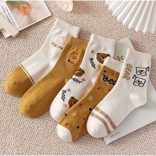 Set 5 đôi tất nữ cao cổ gấu bear ss2 siêu hot