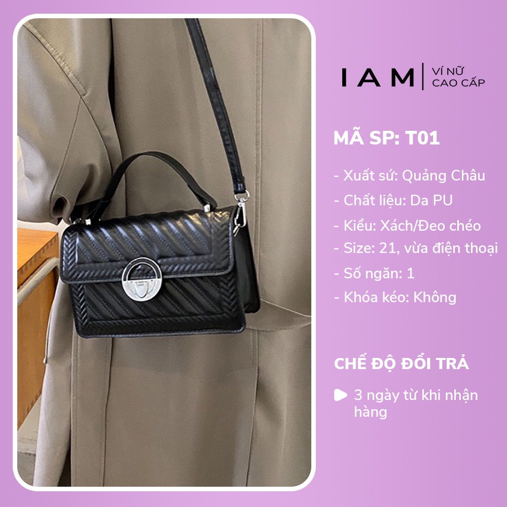 Túi xách nữ túi đeo chéo thời trang vuông cao cấp size 21 - T01