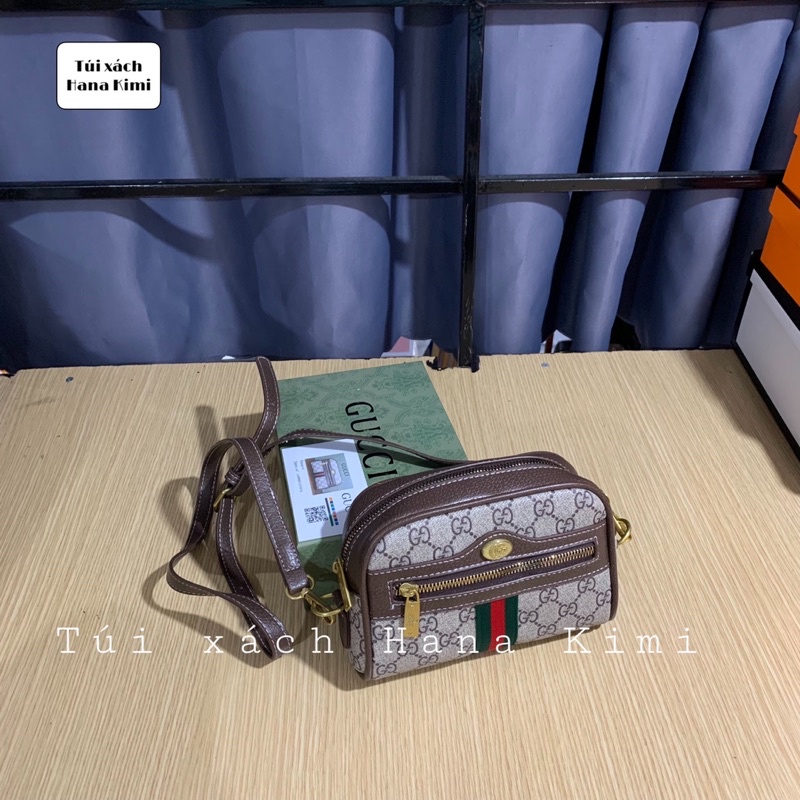 Túi đeo chéo nữ thời trang sọc đỏ size nhỏ