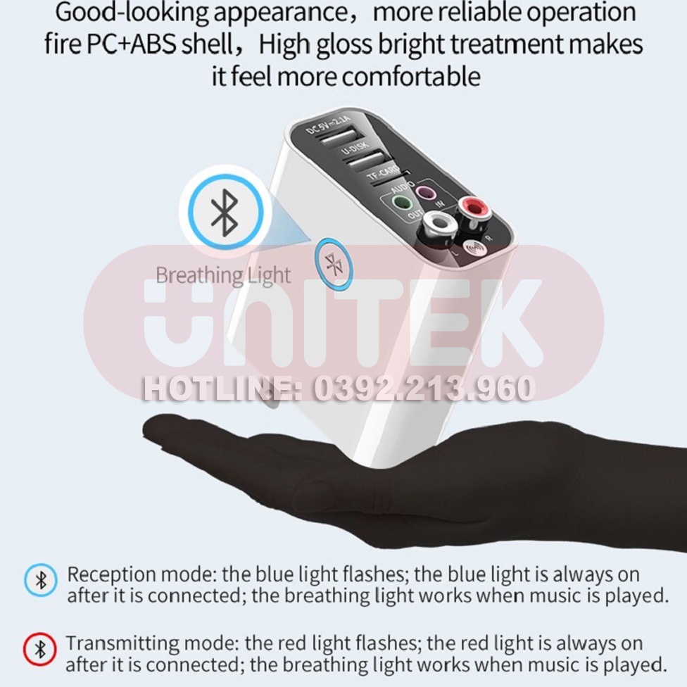 Bộ Chuyển Đổi Âm Thanh Không Dây Bluetooth 5.0 2RCA Aux Hỗ trợ Ứng Dụng Đĩa TF/U Sạc Nhanh 220V/2A K16