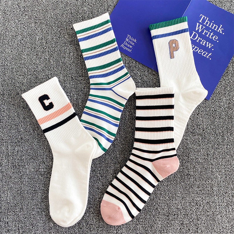 Hàng Có Sẵn#Tất Thể Thao Cổ Cao Thời Trang Mùa Thu Phong Cách Hàn Quốc Cho Nữ