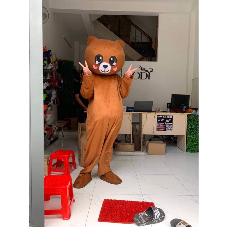 Mascot gấu Brown - gấu lầy tik tok cao cấp