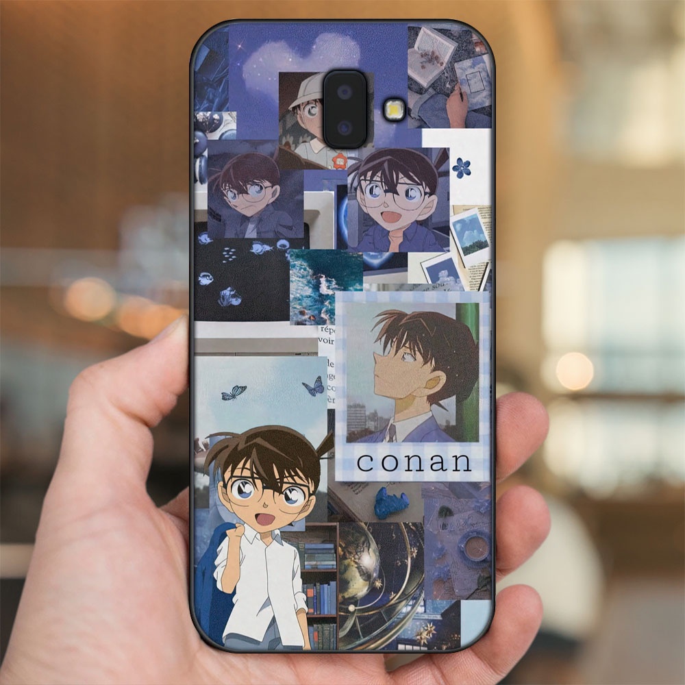 Ốp lưng Samsung J6 Plus viền đen in hình Shinichi Conan Thám Tử Lừng Danh
