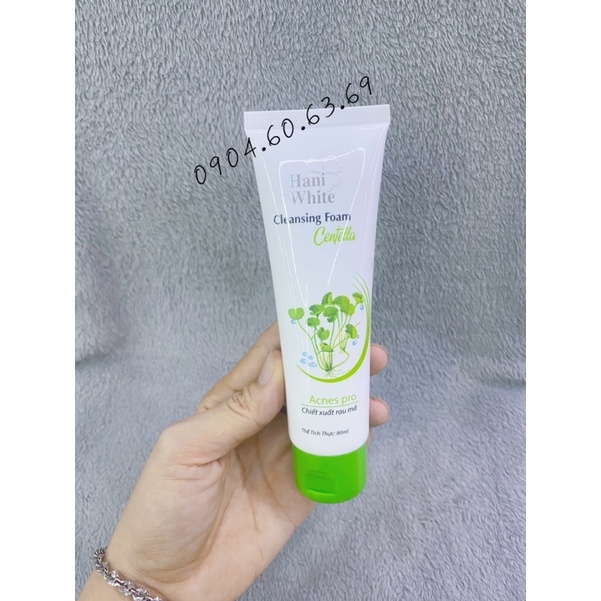 Sữa Rửa Mặt HANI WHITE Rau Má 80ml Trắng Da-Ngừa Mụn-Sạch Nhờn