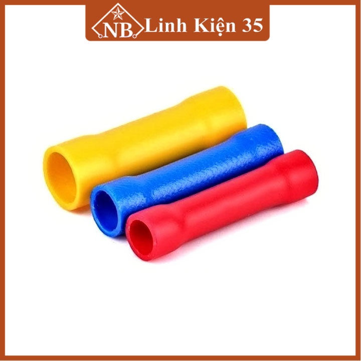 Set 100 đầu cos dây điện nối thẳng bọc nhựa BV đủ loại BV1.25/BV2/BV5.5, siêu tiện lợi