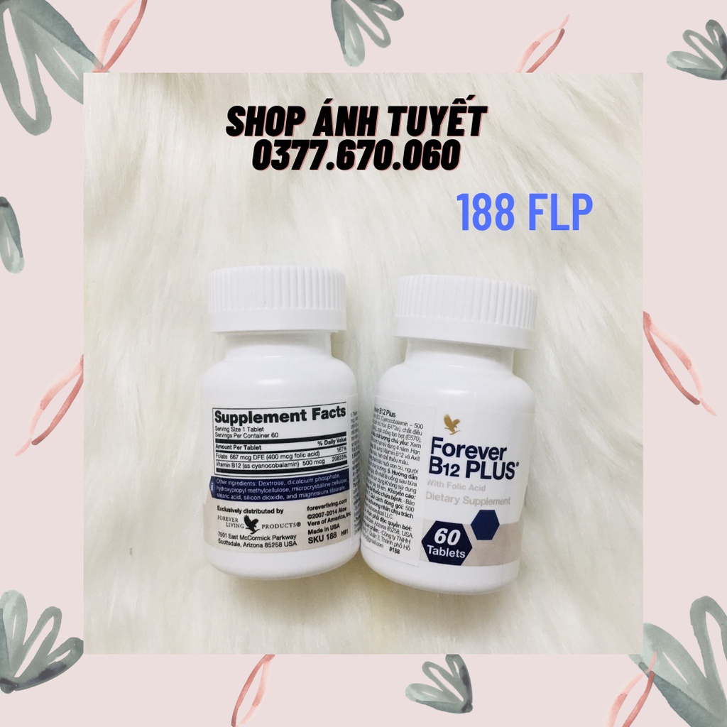 VIÊN BỔ SUNG SẮT Forever B12 Plus cho mẹ bầu và người thiếu máu #188flp. 60 viên/lọ