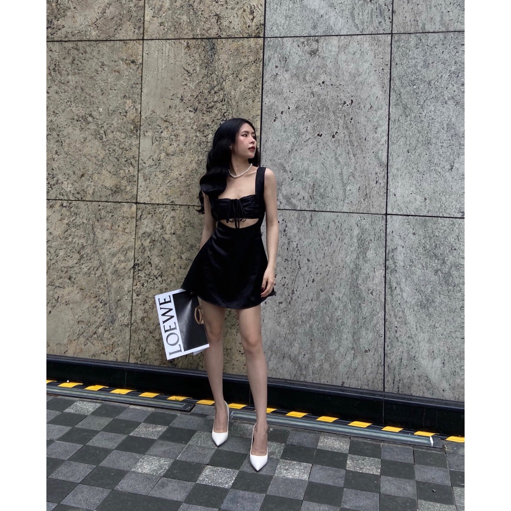 Đầm Lụa Ngắn CROCOCLOSET Sexy Đan Dây Hở Lưng - Soldia design