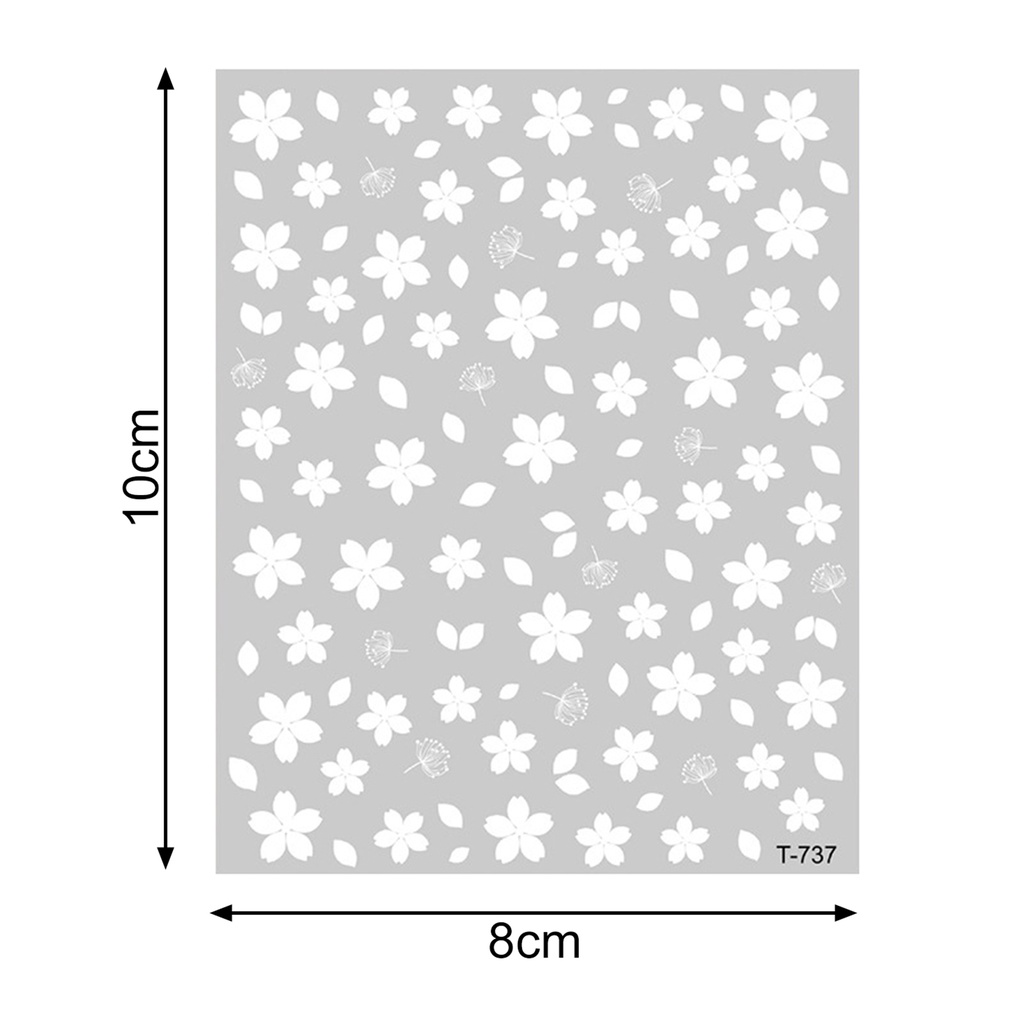 1 Tấm Sticker Dán Móng Tay Tự Dính Họa Tiết Hoa Tinh Tế DIY